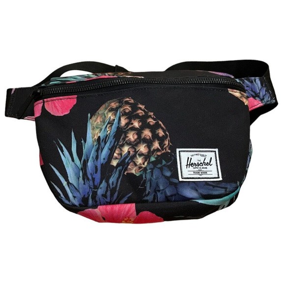 Herschel Hip / Fanny Pack Pineapple & Hibiscus Print Adjustable Straps Hawaii - Picture 1 of 7